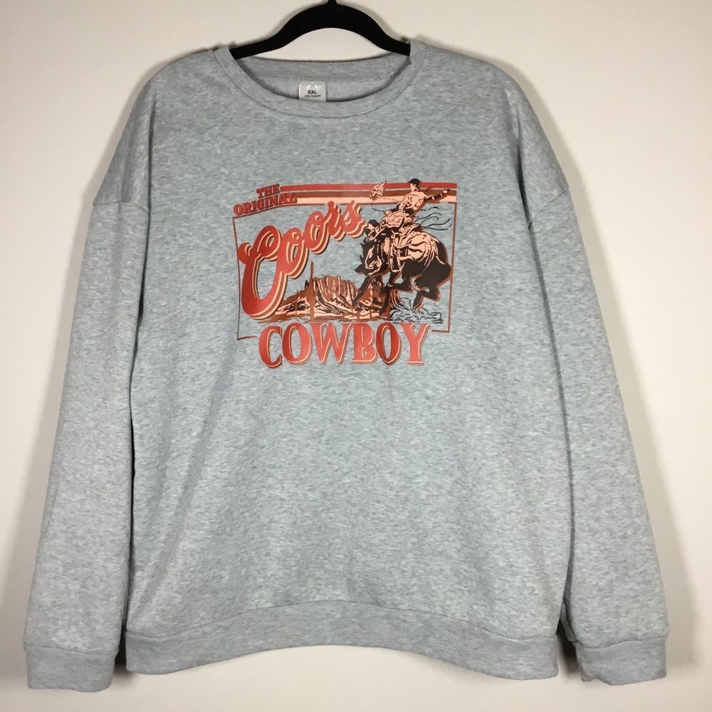 Big slouchy sweater with “The Original Corrs Cowboy” print rodeo Western XXL